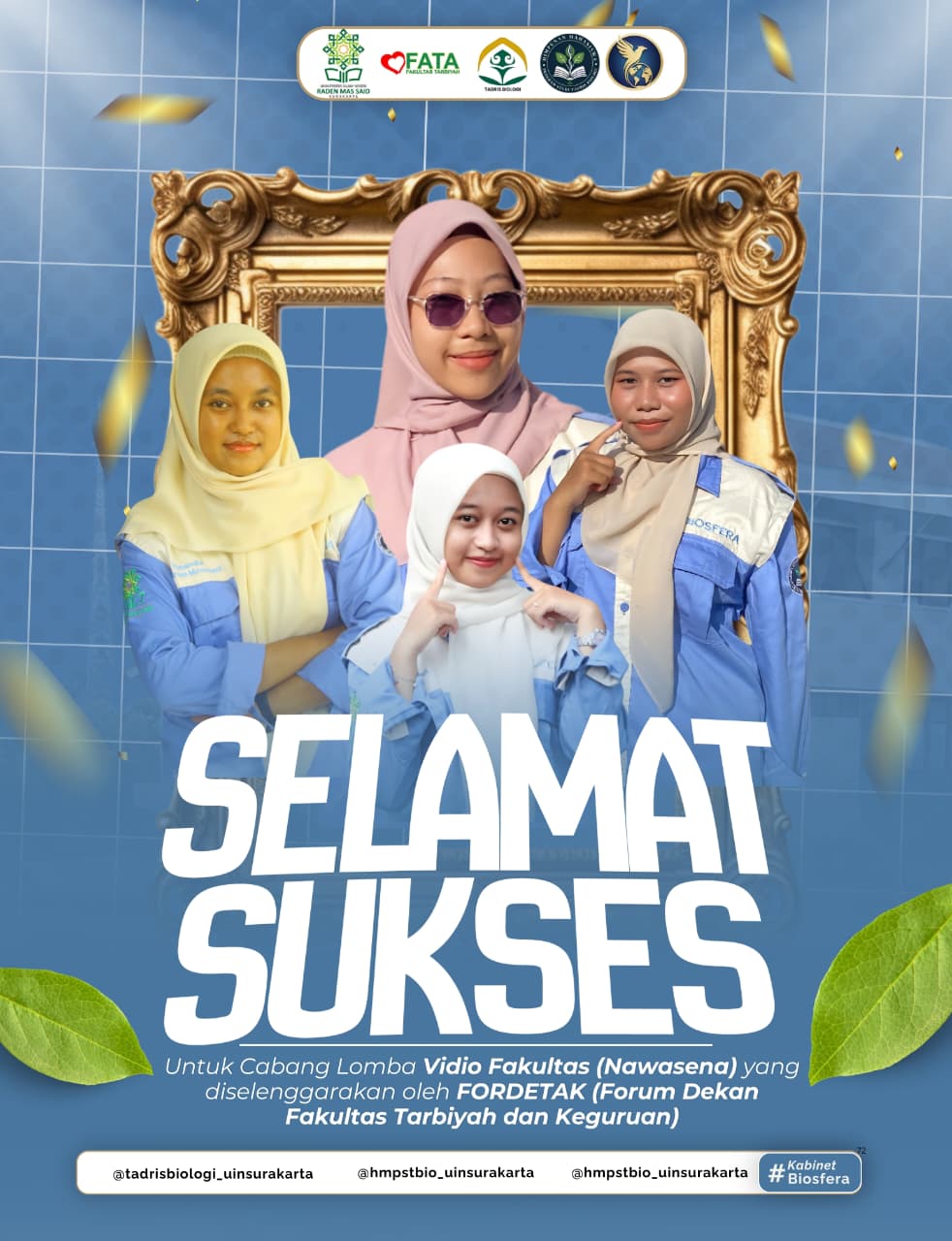 Harumkan Nama Program Studi, Tim Nawasena Tadris Biologi Raih Juara 3 Lomba Video Fakultas oleh FORDETAK